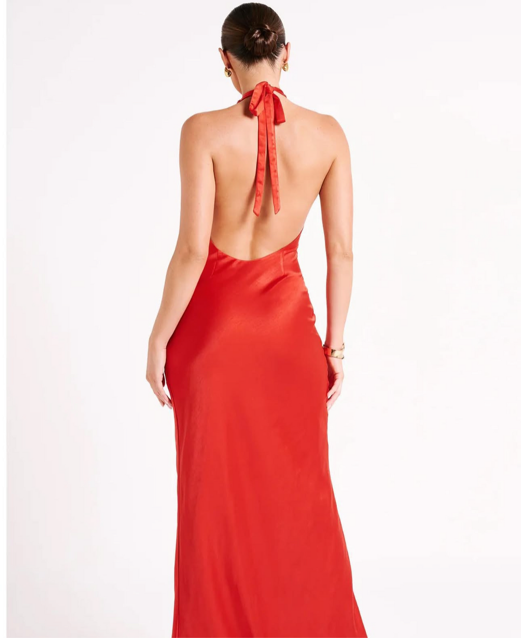 Meshki: Marvelle Satin Halter Maxi Dress