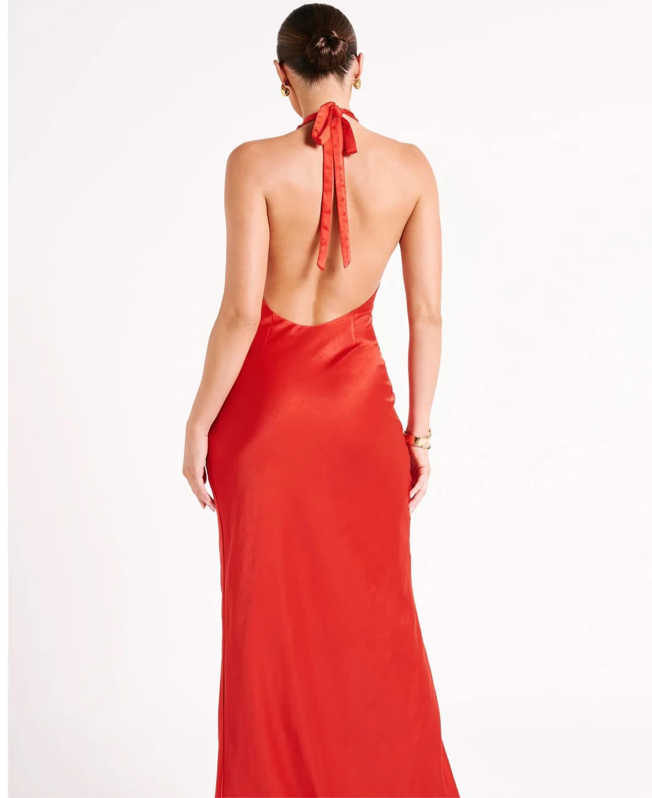 Meshki: Marvelle Satin Halter Maxi Dress