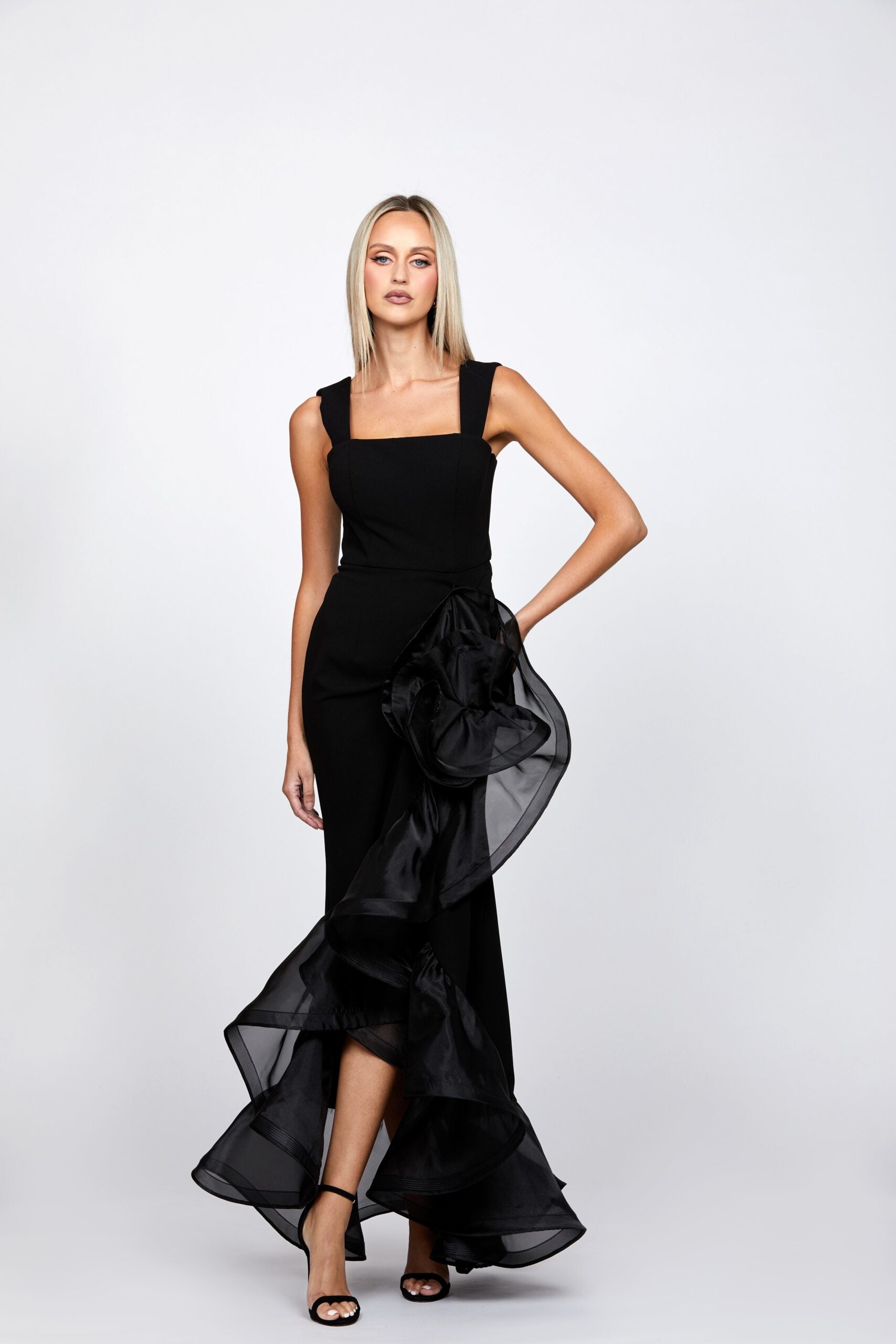 Bariano: Alex Ruffle Fishtail Maxi