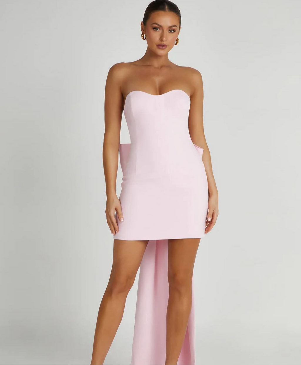 Meshki: Meredith Strapless Bow Mini Dress