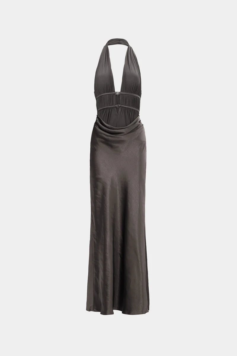 Misha: Celine Satin Maxi Dress
