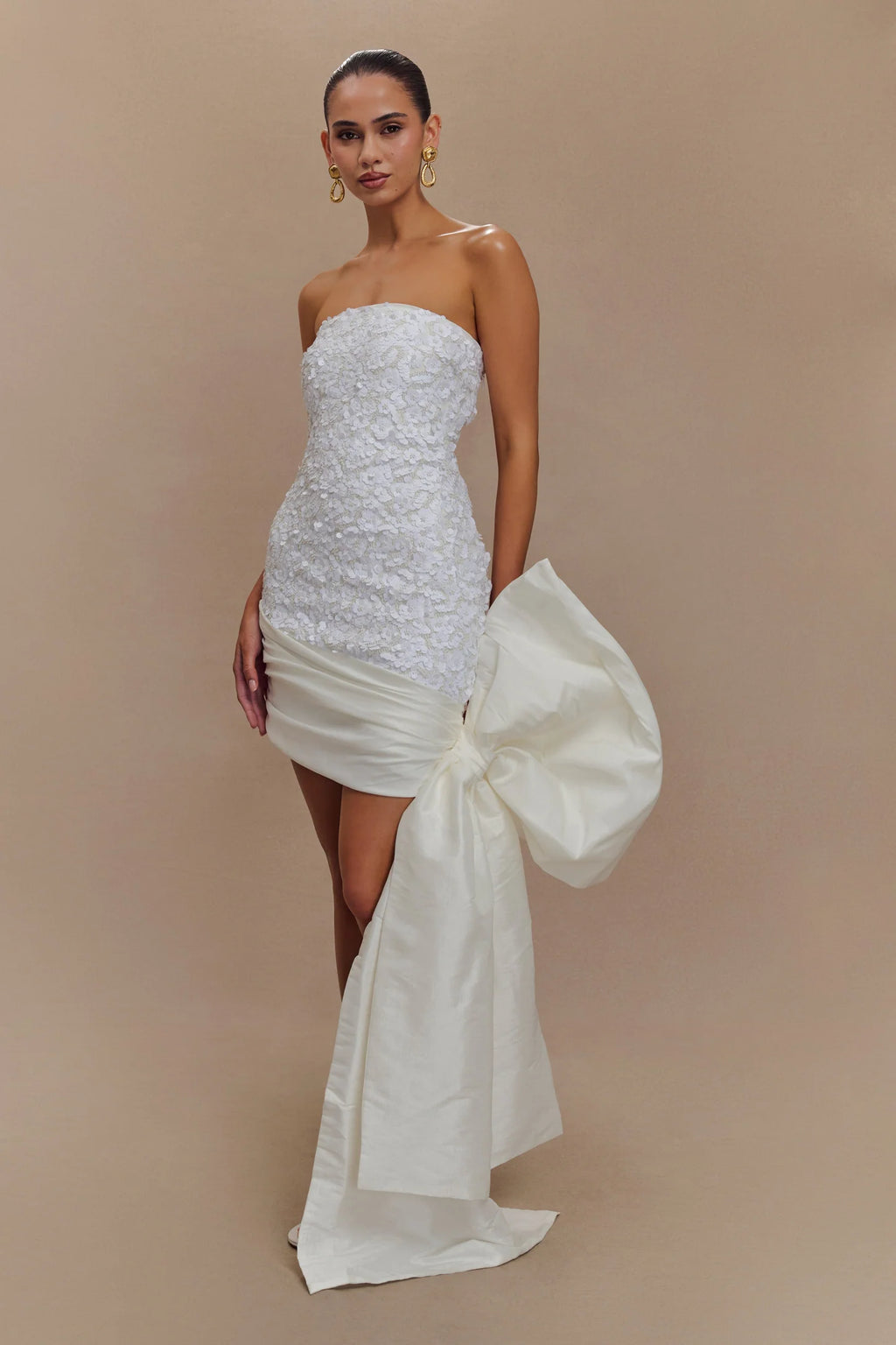 Meshki: Franka Strapless Bow Mini Dress