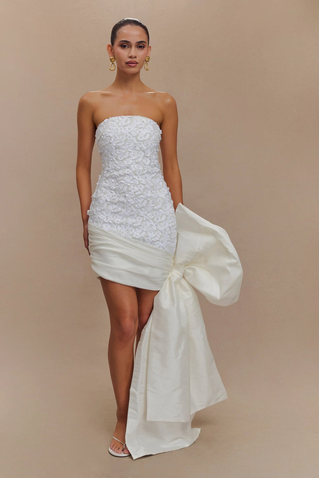 Meshki: Franka Strapless Bow Mini Dress