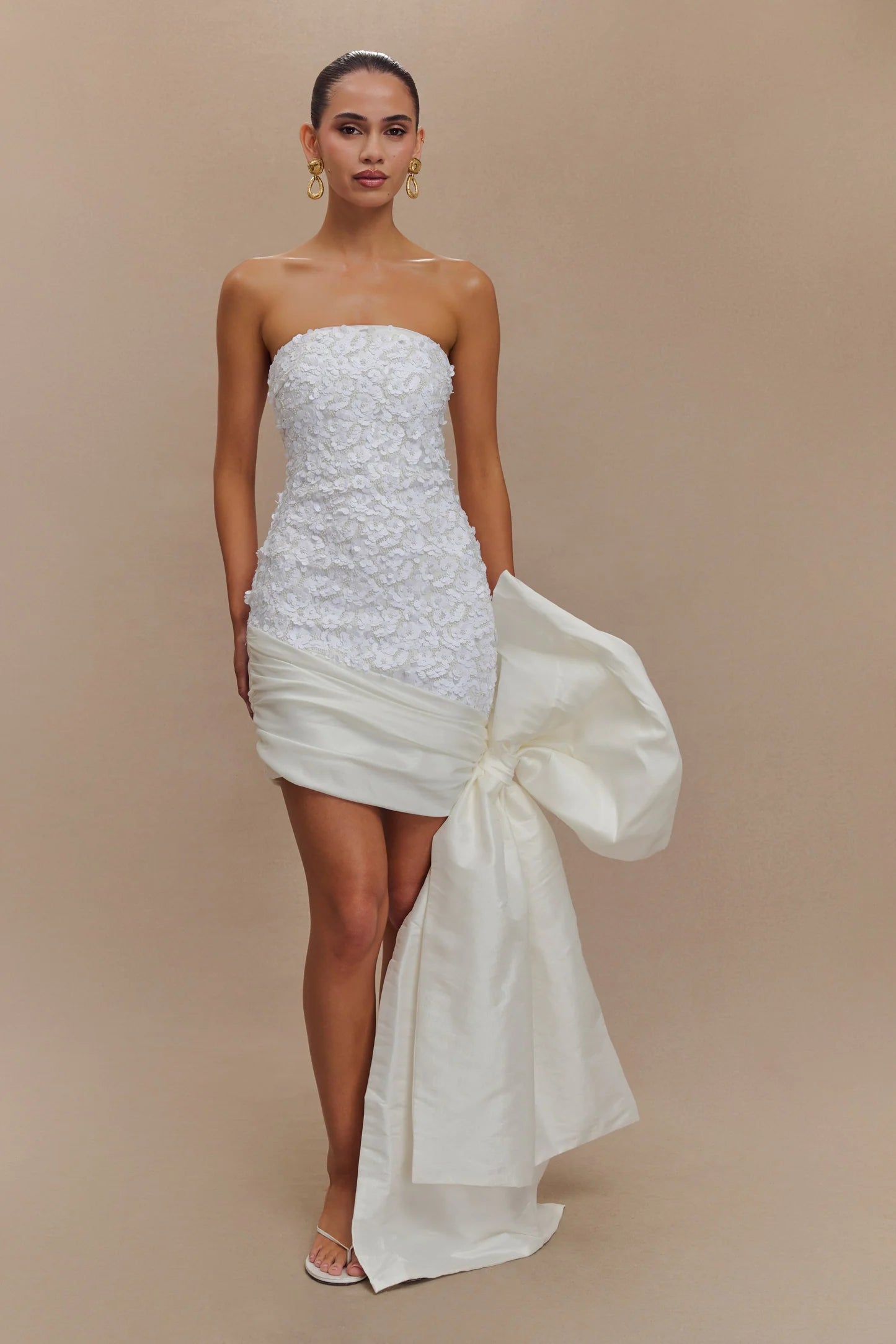 Meshki: Franka Strapless Bow Mini Dress