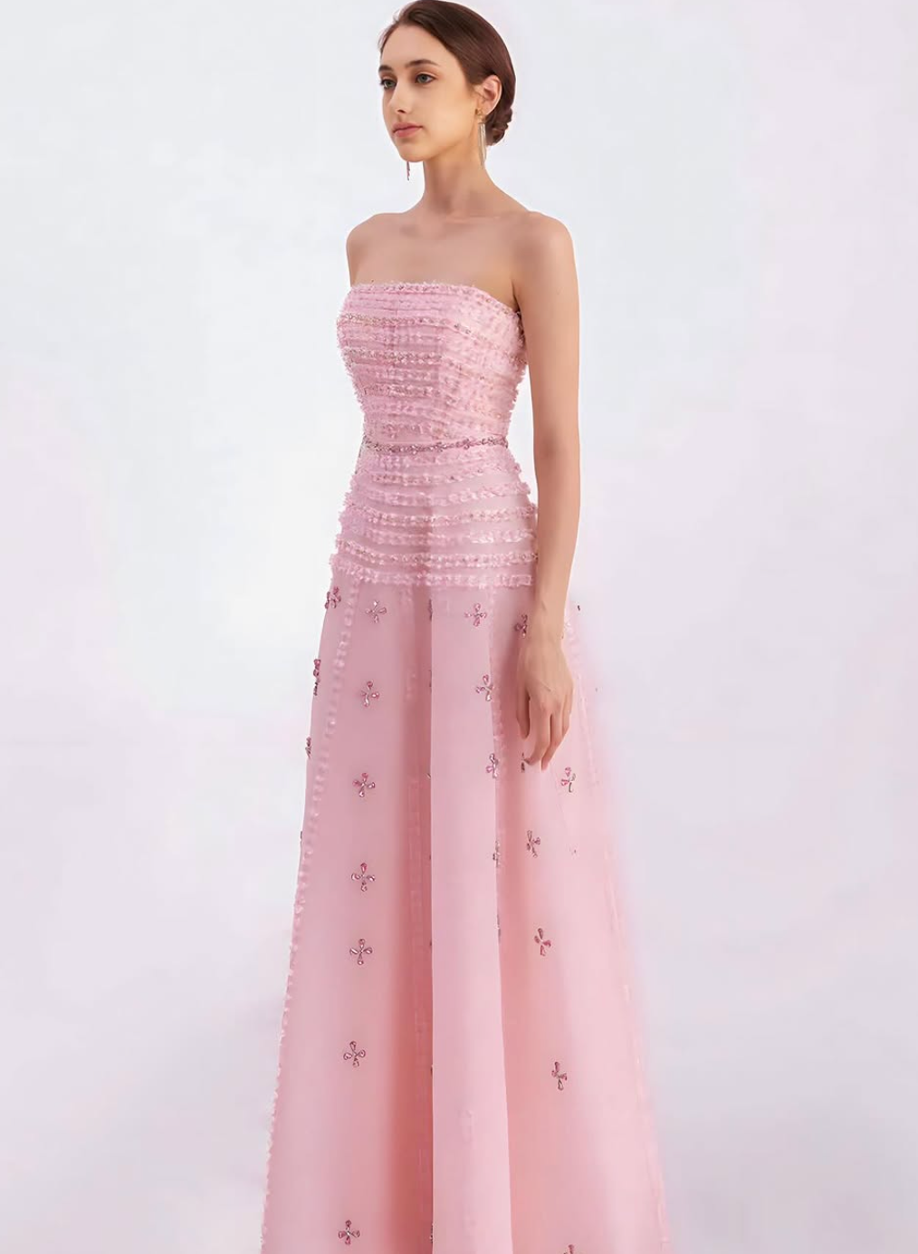 Happy Clothing: Birdie Fit and Flare Stone Organza Maxi Dress