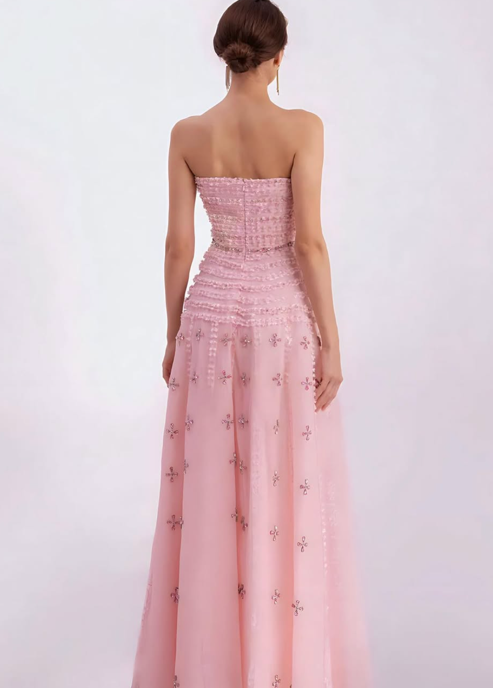 Happy Clothing: Birdie Fit and Flare Stone Organza Maxi Dress