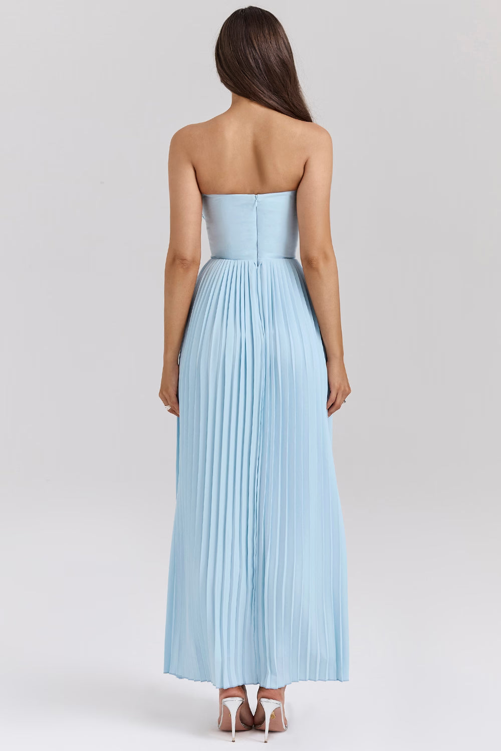 House of CB: Marcella Ocean Blue Pleated Maxi Dress