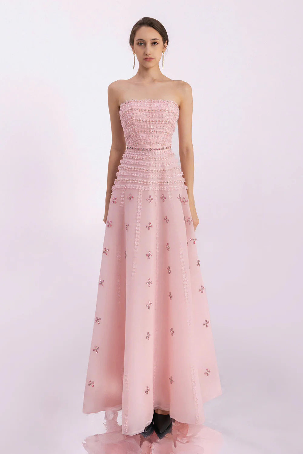 Happy Clothing: Birdie Fit and Flare Stone Organza Maxi Dress